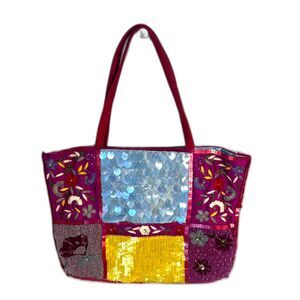 Christiana Beaded Handbag Medium Multicolor Boho Purse Shoulder Bag India **FLAW